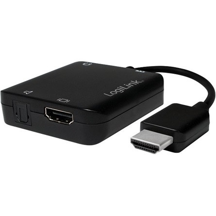 LogiLink HDMI 1.4 -> HDMI S/PDIF Coaxial Jack 3,5mm M/F audio extractor 0.1m fekete