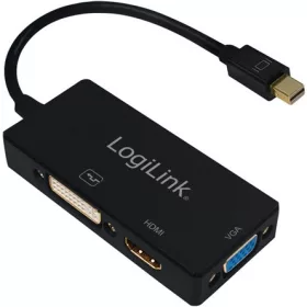   LogiLink Mini DisplayPort 1.2 -> DVI-D HDMI VGA M/F adapter 0.15m fekete