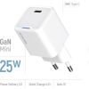 COLORWAY AC töltő GaN Mini, CW-CHS052PD-WT 25W PD port PPS USB-C fehér