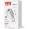 COLORWAY AC töltő GaN Mini CW-CHS053PDC-WT 30W PD port PPS USB (Type-C PD + USB QC4.0) kábel Type-C