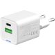 COLORWAY AC töltő GaN Mini CW-CHS055PD-WT 35W PD port PPS USB (Type-C PD + USB QC4.0) fehér