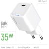 COLORWAY AC töltő GaN Mini CW-CHS056PD-WT 35W PD port PPS USB-C fehér