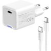 COLORWAY AC töltő GaN Mini CW-CHS056PDC-WT 35W PD port PPS USB-C fehér kábel Type-C