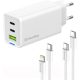COLORWAY AC töltő GaN Mini CW-CHS058PDCL-WT 65W PD port PPS USB (USB-2C1A) kábel Type-C és Lightning