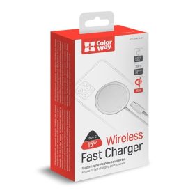   COLORWAY Gyorstöltő, Qi Fast Charger MagSafe Charger 15W for iPhone White (CW-CHW27Q-WT)