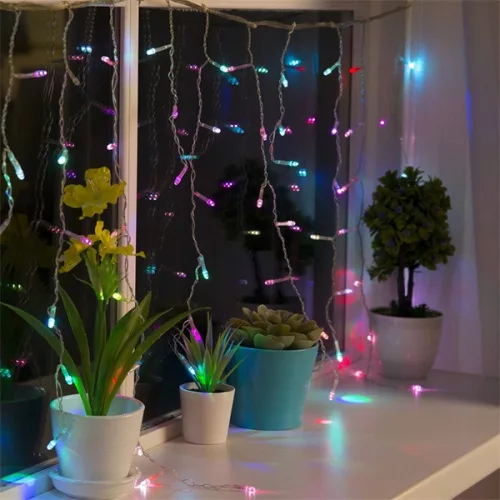 COLORWAY LED szalag, LED garland ColorWay Fringe 3mx0.6m 100Led (IP20) warm color USB