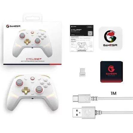 GameSir Cyclone 2 Multiplatform Bluetooth / USB / vezeték nélküli gamepad játékvezérlő fehér