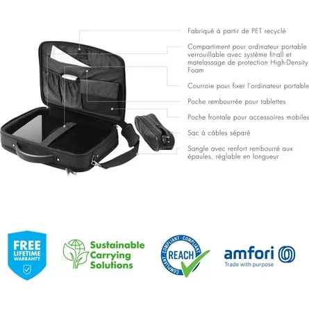 Dicota Bag Eco Multi PLUS 14-15,6" notebook poliészter oldaltáska fekete
