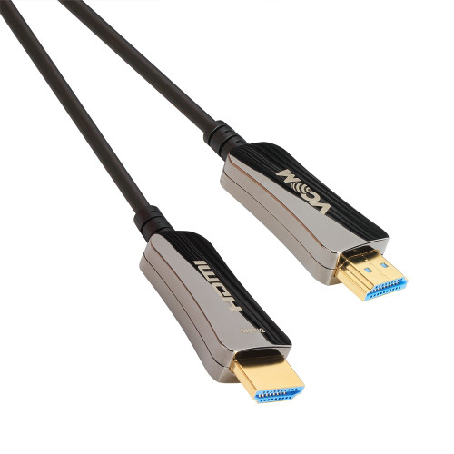 VCOM aktív optikai kábel HDMI (apa-apa) 30m (v2.0, 19M/M, 3D) fekete-ezüst (D374