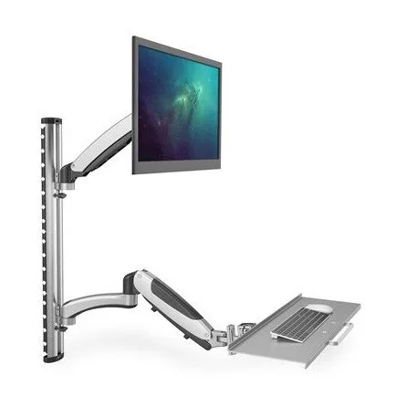 Digitus DA-90354 27" monitor tartó asztalra ezüst + billentyűzet tartó