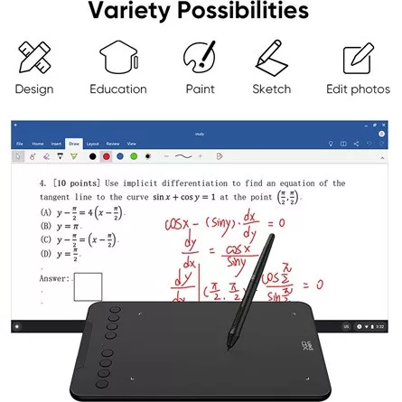 XP-PEN Grafikus tábla - Deco 01V3 (10"x6,25", 5080 LPI, PS 16k, 200 RPS, 8 gomb, USB)