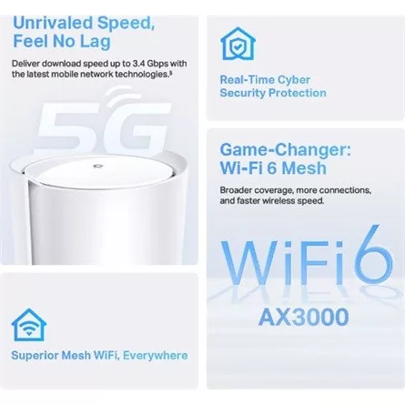 TP-Link Deco X50-5G AX3000 Dual-Band Wi-Fi 5G/NR mesh system (1db)