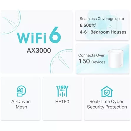 TP-Link Deco X50 AX3000 Dual-Band Wi-Fi mesh system kit (3db)