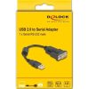 Delock USB-A 2.0 -> Serial RS-232 DB9 M/M adapter 0.25m fekete ferrit maggal