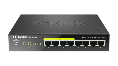 D-Link 8-port 10/100/1000 Desktop Switch w/ 4 PoE Ports