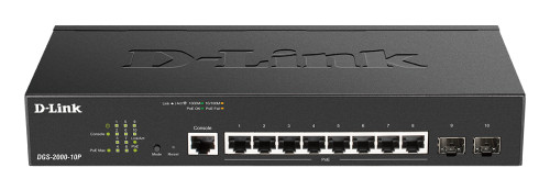 D-link 8-port Gbit PoE Managed Switch incl. 2 x SFP  - Maximum PoE Budget 65W -