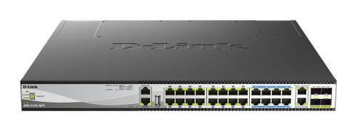 D-link 24 x 10/100/1000BASE-T PoE ports (370W budget) Layer 3 Stackable Managed