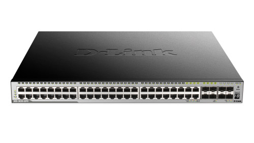 D-link 44-port GE PoE 370W Layer 3 Stackable Managed Gigabit Switch including 4-