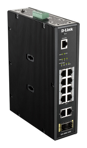 D-link 12 Port L2 Industrial Smart Managed Switch with 10 x 1GBaseT(X) ports (8