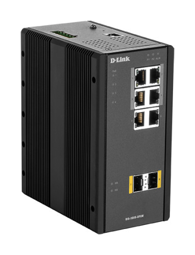 D-link 8 Port L2 Managed Switch with 6 x 10/100/1000BaseT(X) ports (4 PoE) & 2 x