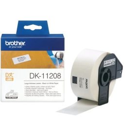   Brother DK11208 400db 38mm x 90mm öntapadós etikett címke tekercs címketekercs fekete-fehér