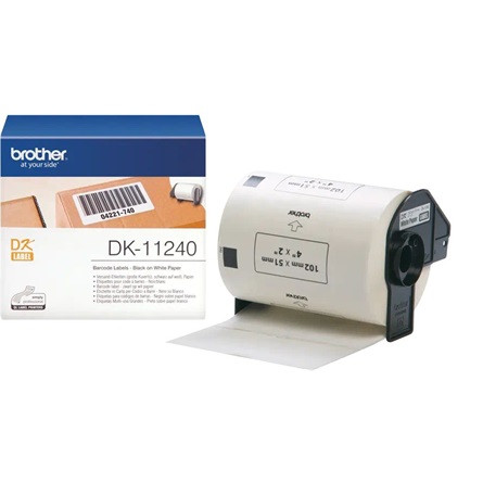 Brother DK-11240 Label Roll – Black on White, 102mm × 51mm címketekercs fekete-fehér