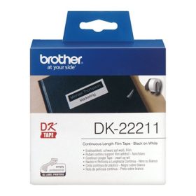   Brother DK-22211 29×29mm 15,24m Black on White címketekercs fekete-fehér