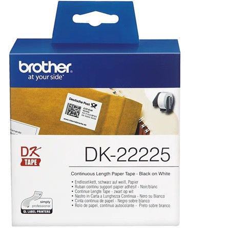 Brother DK22225 38mm x 30,48m fehér filmszalag tekercs címketekercs fehér