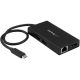 StarTech Multiport  USB-C / Thunderbolt -> HDMI 1.4 Ethernet 1Gb/s USB-C USB-A 3.0 F/F adapter szürke 100W PD 3.0; DP Al