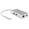 StarTech multiport USB-C / Thunderbolt -> HDMI 1.4 Ethernet 1Gb/s 2db USB-A 3.0 M/F adapter 0.15m ezüst PD 60W