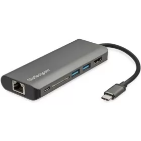   StarTech USB-C / Thunderbolt -> HDMI 1.4 Ethernet 1Gb/s USB-C 2 USB-A 3.0 M/F adapter 0.15m szürke DP Alt Mode; SD/SDHC
