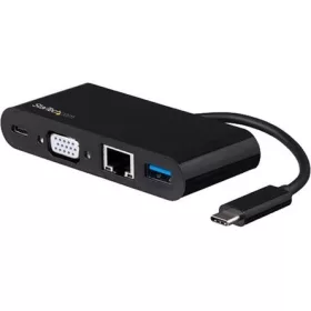   StarTech USB-C -> VGA USB-A 3.0 Gigabit LAN USB-C M/F adapter 0.1m fekete 60W PD