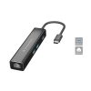 Conceptronic USB Hub - DONN07B (USB-C to 3xUSB-A 3.0+RJ-45, fekete)