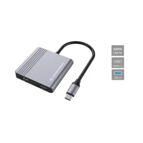   Conceptronic Notebook Dokkoló - DONN13G (Bemenet: USB-C, Kimenet: 2xHDMI+USB-C PD:100W+USB-A, ezüst)