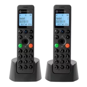   MOTOROLA DOT202 telefon készülék (vezeték nélküli, 2 kézibeszélő, kijelző, DECT) FEKETE