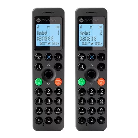 MOTOROLA DOT202 telefon készülék (vezeték nélküli, 2 kézibeszélő, kijelző, DECT) FEKETE