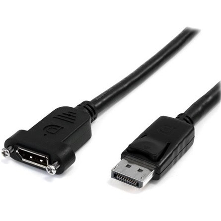 StarTech DisplayPort 1.2 -> DisplayPort 1.2 M/F video kábel 1m fekete Panel Mount