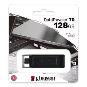   Kingston Pendrive - Datatraveler DT70/128GB (128GB, USB3.2 C, fekete)