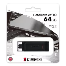   Kingston Pendrive - Datatraveler DT70/64GB (64GB, USB3.2 C, fekete)