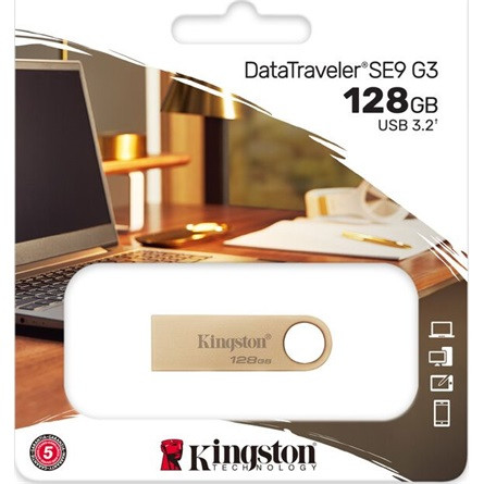 Kingston 128GB DataTraveler SE9 G3 USB-A 3.2 Gen 1 pendrive arany