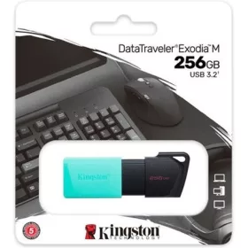   Kingston 256GB DataTraveler Exodia M USB 3.2 Gen 1 pendrive fekete-ciánkék