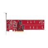 StarTech DUAL-M2-PCIE-CARD-B 2-port M.2 NVME PCIe x8 bővítőkártya szürke-piros