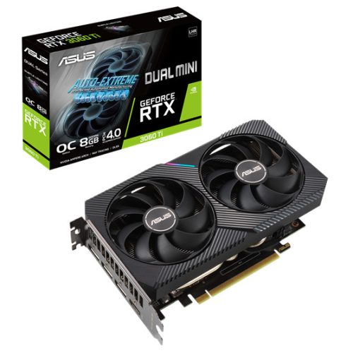 ASUS VGA ASUS NVIDIA RTX 3060 Ti 8GB GDDR6 - DUAL-RTX3060TI-O8G-MINI-V2 - Low Hashrate (LHR)