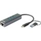 D-link USB-C/USB to Gigabit Ethernet Adapter with 3 USB 3.0 Ports