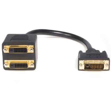 StarTech DVI-D -> 2db DVI-D M/F splitter kábel 0.3m fekete