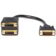 StarTech DVI-D -> 2db DVI-D M/F splitter kábel 0.3m fekete