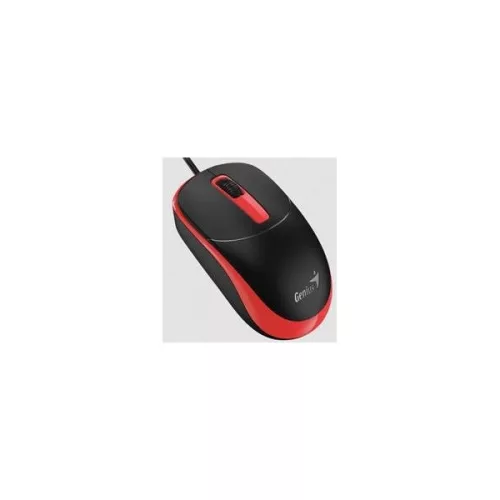 GENIUS Vezetékes egér optikai DX-123, USB, 1000dpi, Fekete/Piros