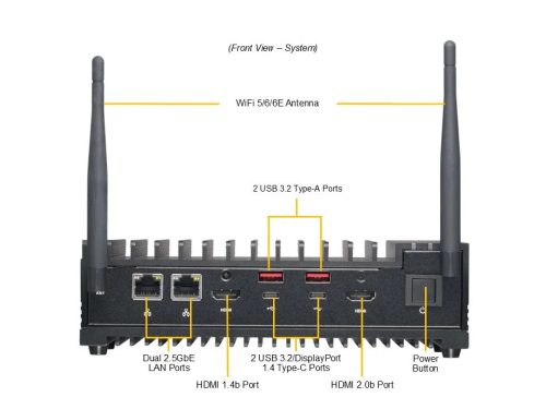 Supermicro ipari PC E100-13AD-E i5-1245UE/16GB/256GB/2x2.5GbE/Fanless/Win11