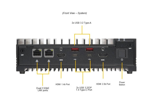 Supermicro ipari PC E100-13AD-L  i3-1215UE/16GB/256GB/2x2.5GbE/Fanless/Win11