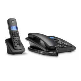   MOTOROLA C4201 COMBO telefon készülék csomag (vezetékes + vezeték nélküli, kijelző, DECT) FEKETE